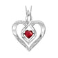 Rhythm of Love Lab Created Heart Shape Garnet Pendant in Sterling Silver