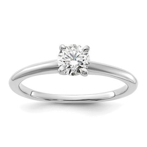 1/2 Carat Round Lab Grown Diamond Solitaire Engagement Ring in 14 Karat White Gold