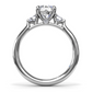 Fana Brilliant Cut Three Stone Diamond Engagement Ring Setting in 14 Karat White Gold