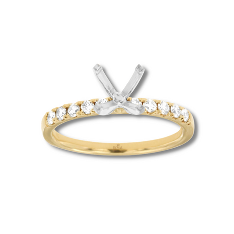 14 Karat Yellow Gold 1/3 Carat Diamond Semi Mount