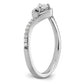 1/4 Ctw Diamond Heart Promise Ring in 10k White Gold