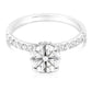 2.00 Ctw Round Cut Hidden Halo Lab Grown Diamond Engagement Ring in 14 Karat White Gold