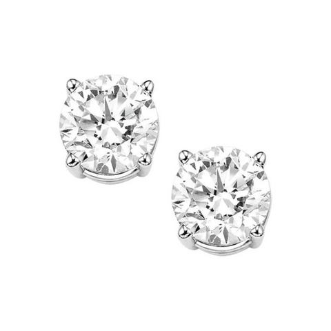 3/4 Ctw Round Diamond Stud Earrings in 14 Karat White Gold