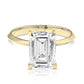 4 Carat Emerald Cut Lab Grown Diamond Knife Edge Solitaire Engagement Ring