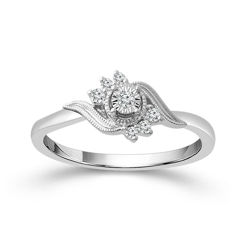 Sterling Silver 1/10 Carat Diamond Promise Ring