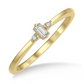 1/20 ctw Lightweight Baguette and Round Cut Diamond Petite Ring in 10K Yellow Gold