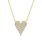 1/4 ctw Heart Charm Round Cut Diamond Fashion Necklace in 10K Yellow Gold