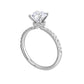 3/8 Ctw Daphne Diamond Hidden Halo Engagement Ring Setting in 14 Karat White Gold