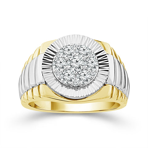 1.00 Carat Gents Diamond Fashion Ring in 14 Karat Two-Tone Gold