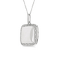 1/10 Ctw Square Shape Round Cut Diamond Keepsake Locket Pendant With Chain in Sterling Silver