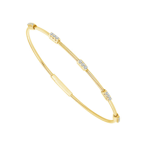 Flexible Diamond Bangle Bracelet 1/5 Ctw in 14 Karat Yellow Gold