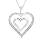 1/50 ctw Twin Heart Round Cut Diamond Pendant With Chain in Silver