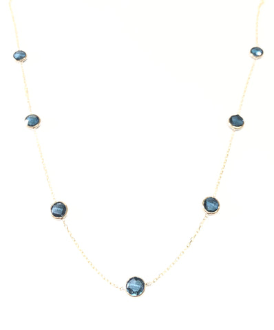 14k Yellow Gold 7.25ctw London Blue Topaz Necklace