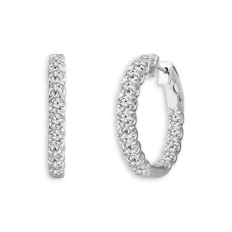 2 1/2 Ctw Inside Out Diamond Hoop Earrings