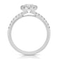 1 1/4 Ctw Oval Diamond Halo Engagement Ring in White Gold