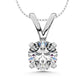 Round Lab Grown Diamond Solitaire Pendant in White Gold (1 Carat)