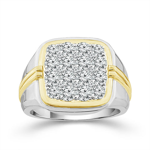 2.00 Carat Two-Tone Gold Gents Diamond Fashion Ring