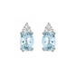 10 Karat White Gold Oval Aquamarine Diamond Earrings