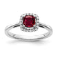 Created Ruby and Diamond Ring in 10 Karat White Gold