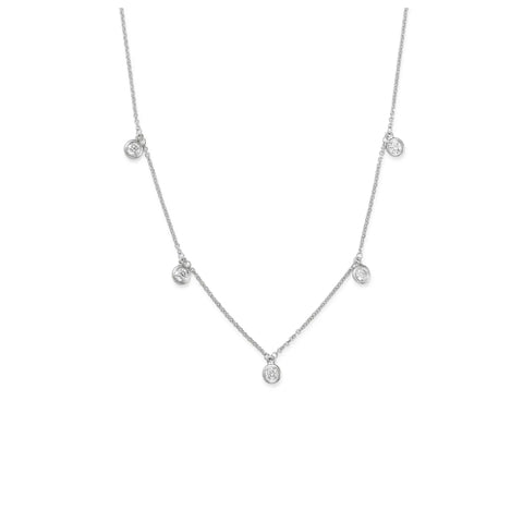 14k White Gold 0.50ctw Diamond Drop Necklace