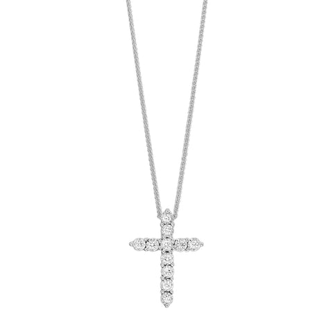 1/10 Ctw Diamond Cross Pendant in Sterling Silver