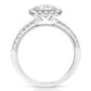 2.00 Ctw Cushion Halo Lab Grown Diamond Engagement Ring in 14 Karat White Gold