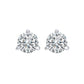 3 Prong Round Lab Grown Diamond Stud Earrings in White Gold (2 Ctw)