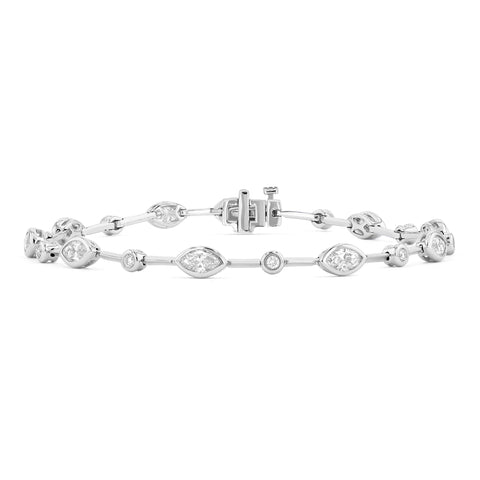 Robert Irwin Couture Duchess Round and Marquise Bezel Bracelet