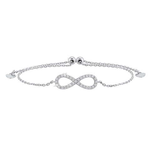 Sterling Silver CZ Bolo Bracelet