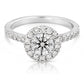 1 1/2 Ctw Round Halo Lab Grown Diamond Engagement Ring in 14 Karat White Gold