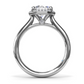 Fana Octagon Halo Diamond Engagegment Ring Setting in 14 Karat White Gold