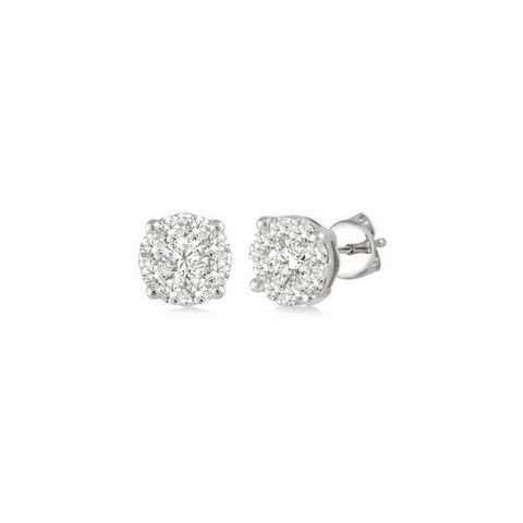 14 Karat White Gold 1/3 Carat Lovebright Diamond Earrings