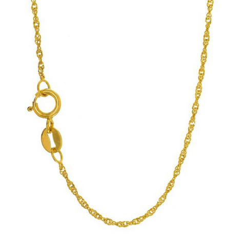 10 Karat Yellow Gold 20 Inch 1.3mm Singapore Chain With Spring Clasp