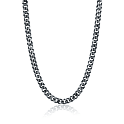 Italgem Black IP Steel 8.6mm Cuban Link Chain 24 Inches