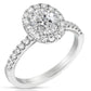 1 1/2 Ctw Oval Halo Lab Grown Diamond Engagement Ring in 14 Karat White Gold