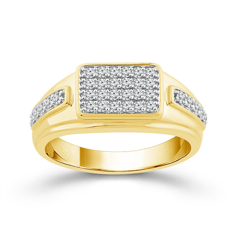 10 Karat Yellow Gold 1/2 Carat Mens Diamond Wedding Band