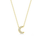 1/20 ctw Crescent Round Cut Diamond Petite Fashion Pendant With Chain in 10K Yellow Gold