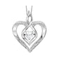 Rhythm of Love Lab Created Heart Shape White Topaz Pendant in Sterling Silver