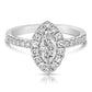 1 Ctw Marquise Diamond Halo Engagement Ring in White Gold