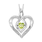 Rhythm of Love Lab Created Heart Shape Peridot Pendant in Sterling Silver