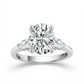 1 1/4 Ctw Lab Grown Oval With Pear Side Stones Diamond Engagement Ring