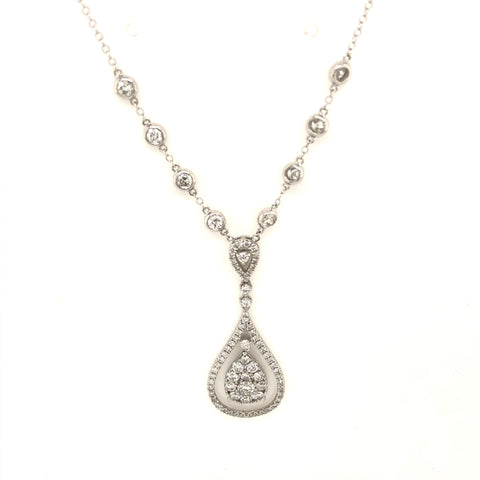 14k White Gold 2.00ctw Diamond Pear Shape Pendant