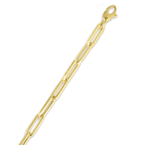 14k Yellow Gold 18 Inch 6mm Paperclip Chain With Lobster Clasp