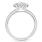 1 1/2 Ctw Round Diamond Cushion Halo Engagement Ring in White Gold