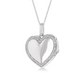 1/10 Ctw Heart Shape Round Cut Diamond Keepsake Locket Pendant With Chain in Sterling Silver