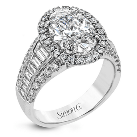 18 Karat White Gold Simon G. 1 4/5 Carat Diamond Engagement Ring Setting