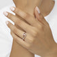 1/6 Ctw Love Knot Diamond Ring in Two-Tone Silver and Rose Gold