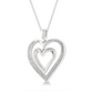 1/50 ctw Twin Heart Round Cut Diamond Pendant With Chain in Silver