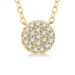 1/8 ctw Disc Shape Round Cut Diamond Petite Fashion Pendant With Chain in 10K Yellow Gold