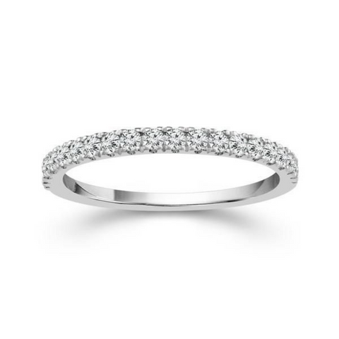 1/5 Ctw Diamond Wedding Band in 14 Karat White Gold